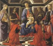 Sandro Botticelli Madonna enthroned with Child and Saints (mk36) oil painting on canvas